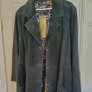 Dennis Basso Genuine Suede Full Length Coat